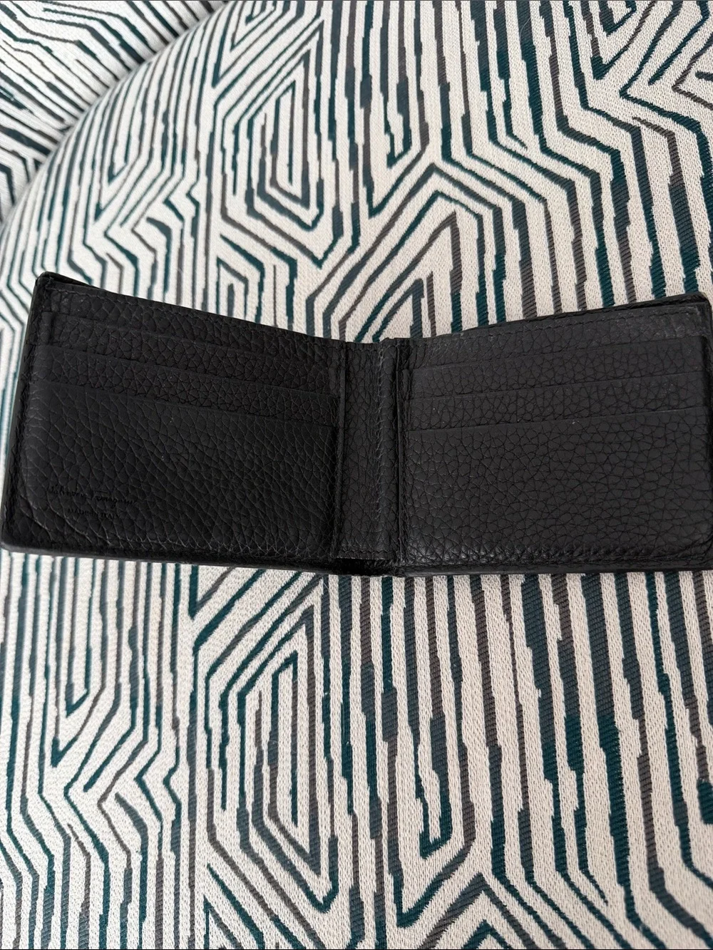 Salvatore Ferragamo Men's Black Embossed Leather Bifold Wallet